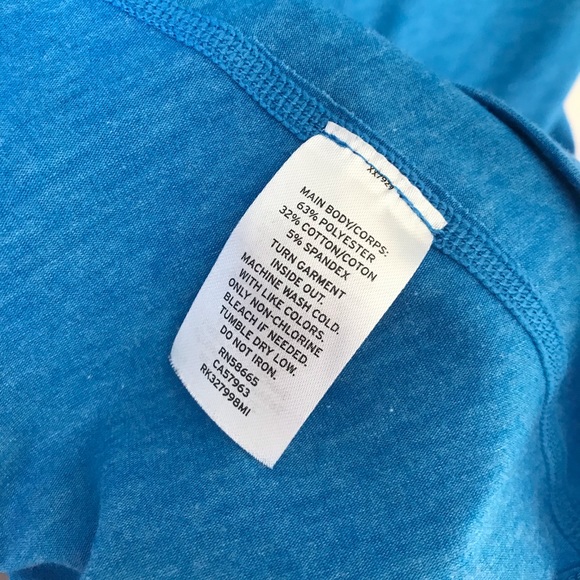 Zella Short Sleeve Tee Workout Top Blue Scoop Neck - Picture 4 of 4